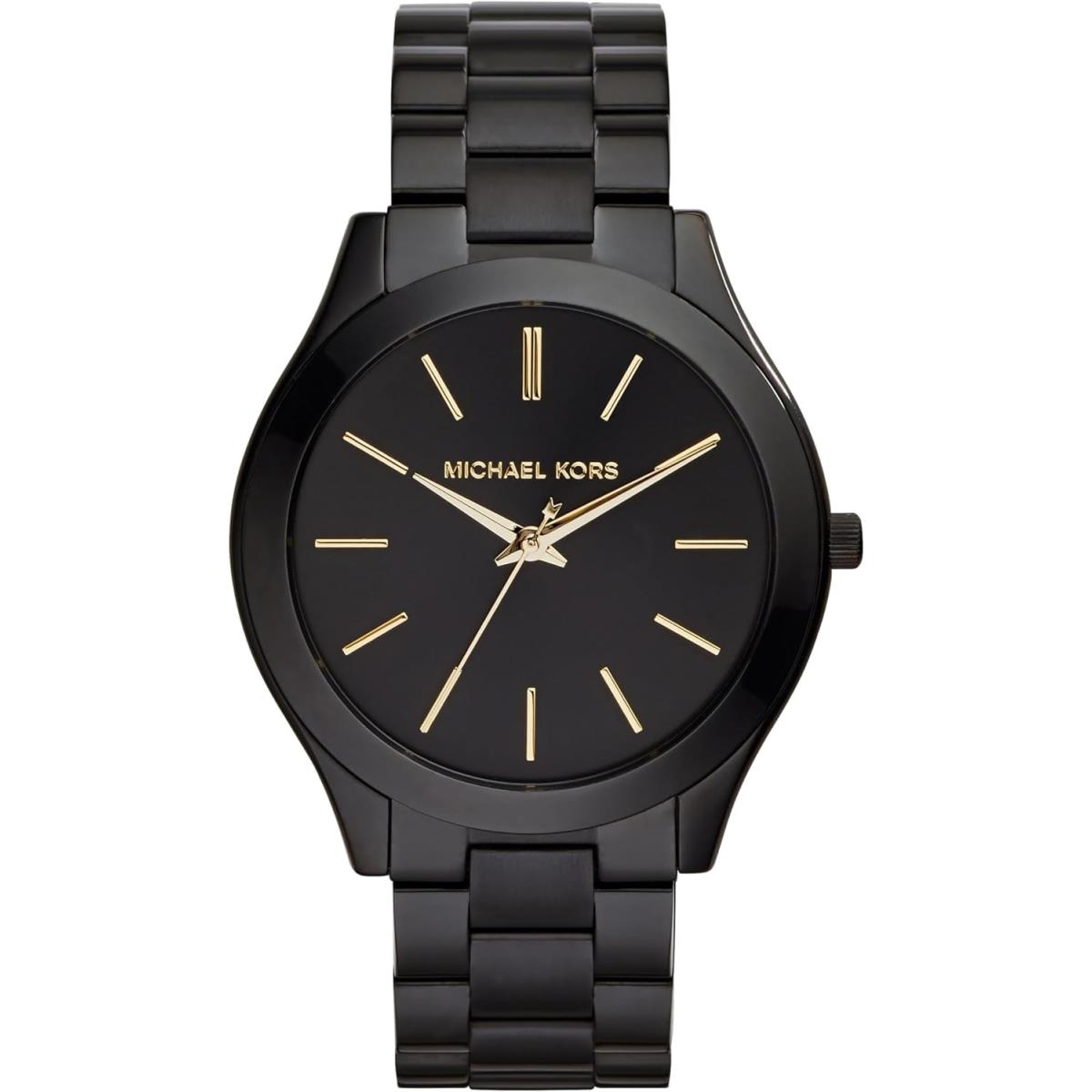 Michael Kors Slim Runway Stainless Steel Women`s Bracelet Watch All Styles All Black/Gold