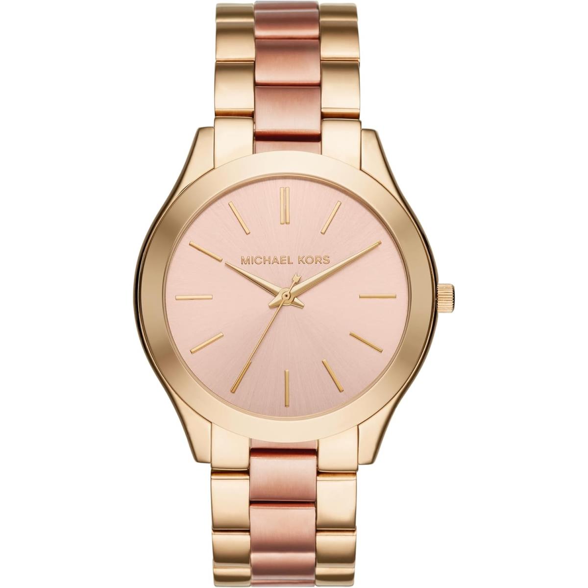 Michael Kors Slim Runway Stainless Steel Women`s Bracelet Watch All Styles All Gold/Pink