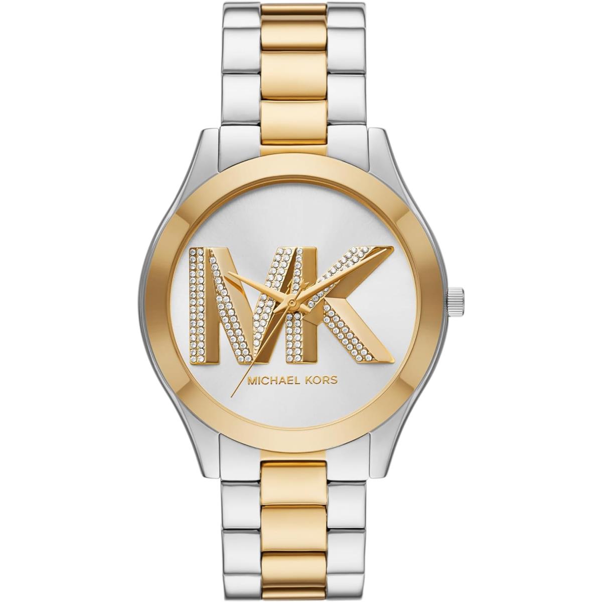 Michael Kors Slim Runway Stainless Steel Women`s Bracelet Watch All Styles All Two Tone Logo