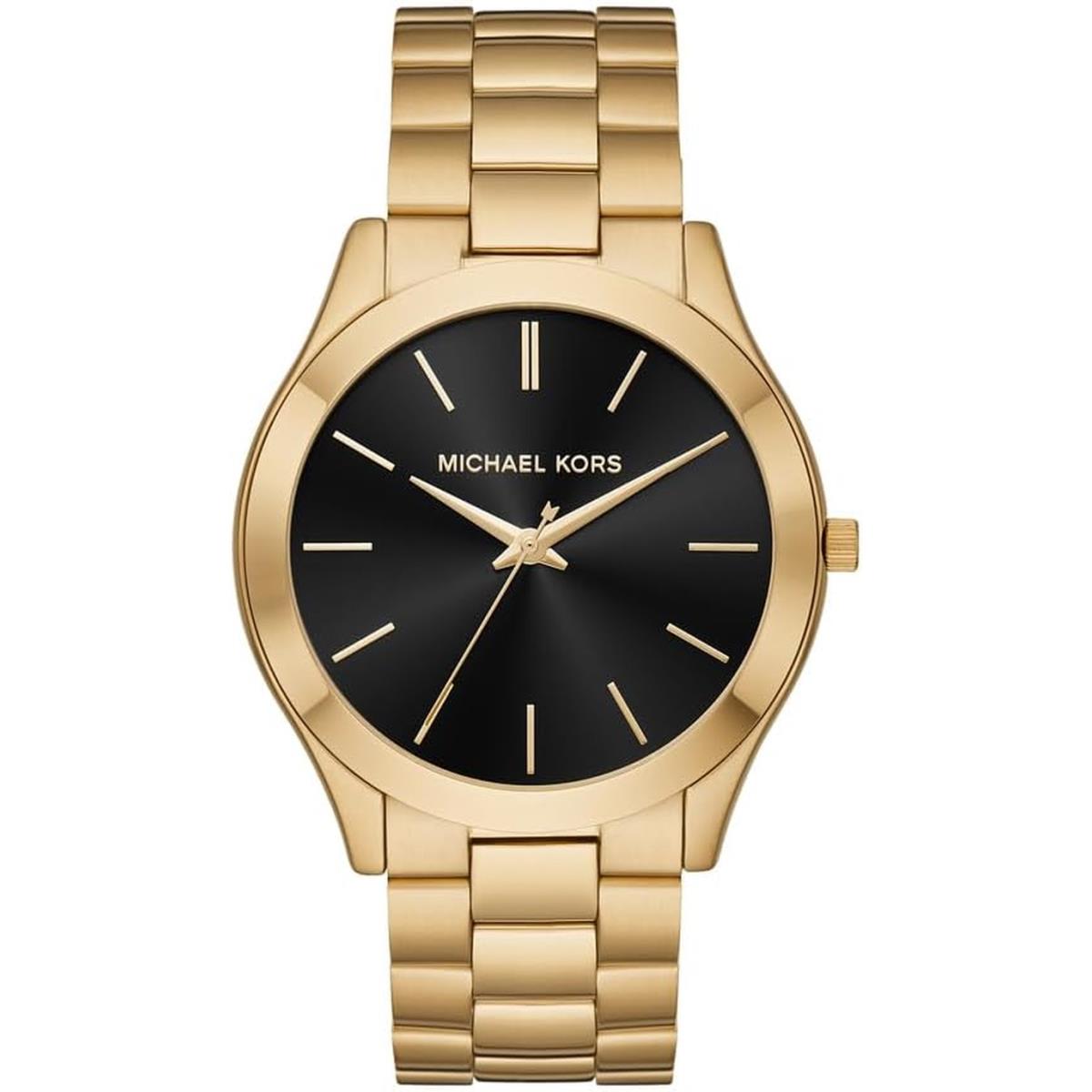 Michael Kors Oversized Slim Runway Men`s Watch Stainless Steel Watch For Men Al Gold/Black