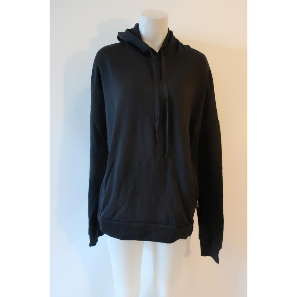 Womens Alo Yoga Black Pullover Interval Hoodie Top L
