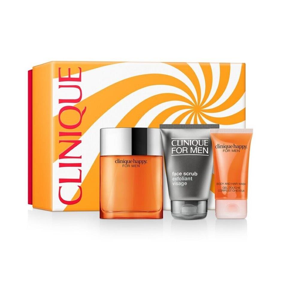 Clinique Happy For Him 3-pc Happy For Him Fragrance Gift Set For Men