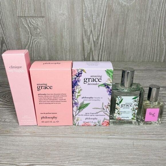 Bundle of Spray Bottles Mist Grace and Clinique Happy Gift