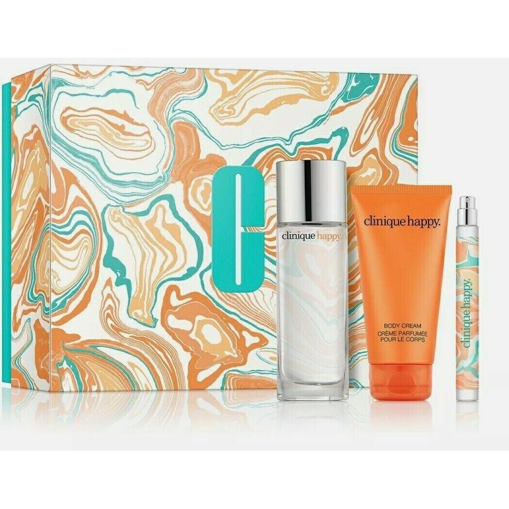 Clinique Perfectly Happy Gift Set 1.7oz and .34oz Perfume Spray - 2.5 Body Cream