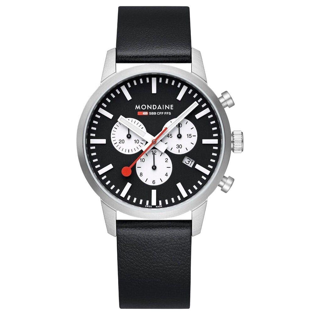 Mondaine MSD.41420.LBV Neo Chronograph 41 mm Steel Leather Quartz Men`s Watch