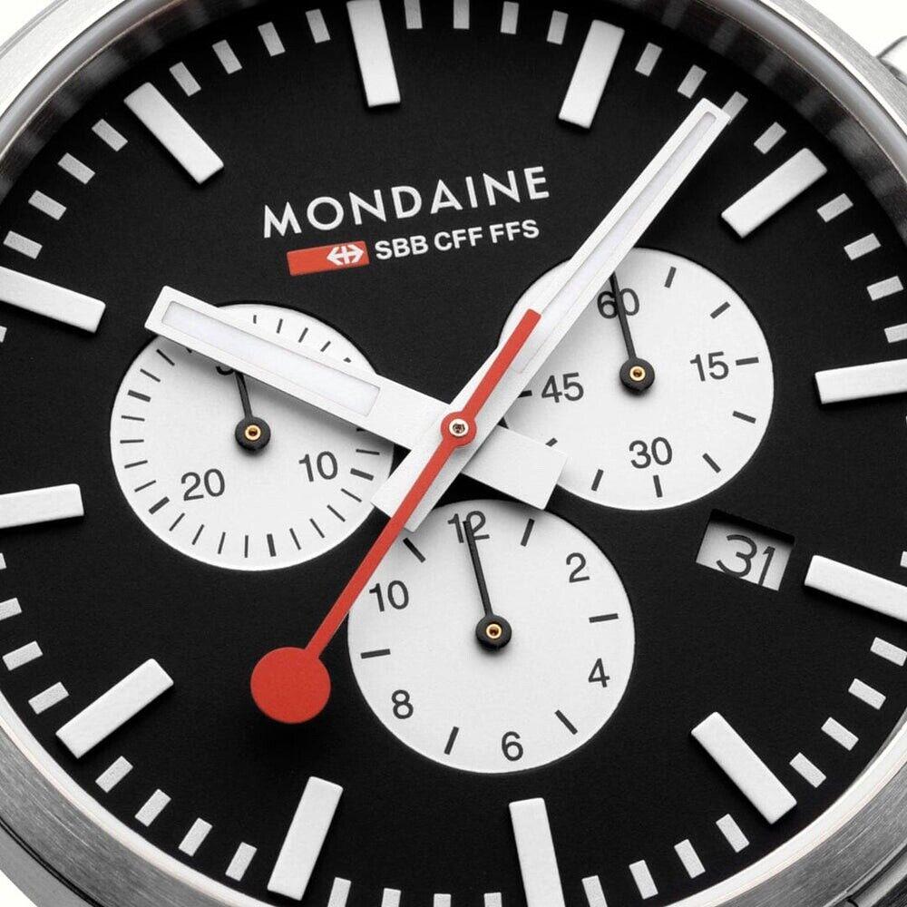 Mondaine MSD.41420.LBV Neo Chronograph 41 mm Steel Leather Quartz Men`s Watch