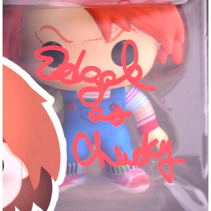 Ed Gale Autographed Chucky Funko Pop Figurine 56 - Beckett W Hologram Red