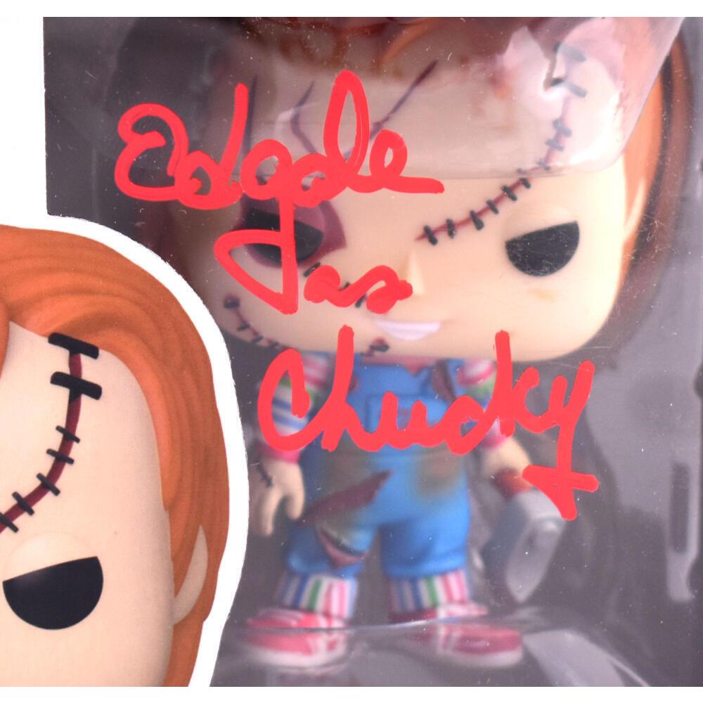 Ed Gale Autographed Chucky Funko Pop Figurine 1249- Beckett W Hologram Red