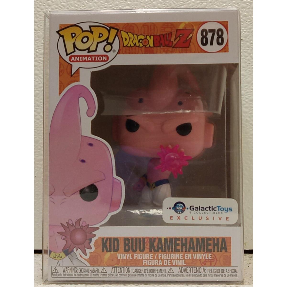 27-Funko Pop 878 Galactictoys Kid Buu Kamehameha Exclusive + Pop Protector