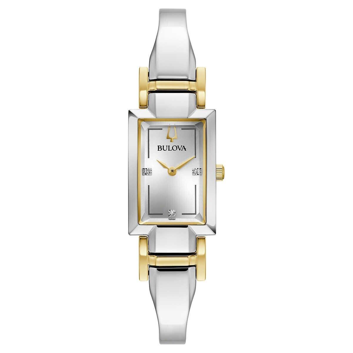 Bulova - Classic Diamond Two-tone Stainless Steel Quartz Women`s Watch - 98P229