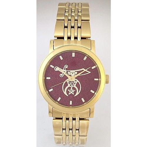 Citizen Brand Shriner Medallion Dial Watch - Gold/dark Red Dial