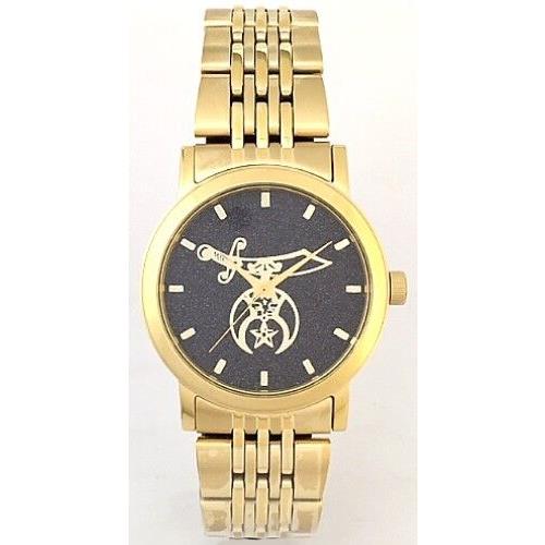 Citizen Brand Shriner Medallion Dial Watch - All Gold Dial Gold/Black Dial