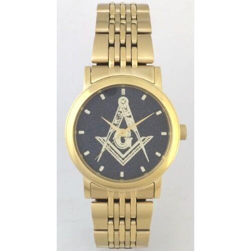 Citizen Brand Masonic Medallion Dial Watch - All Gold Finish