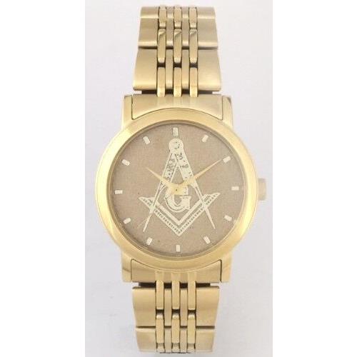 Citizen Brand Masonic Medallion Dial Watch - All Gold Finish All Gold Dial