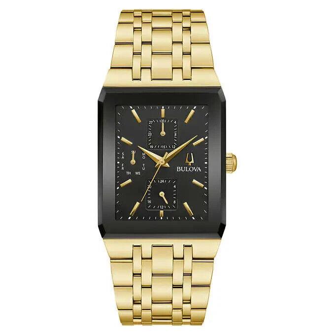 Bulova Quadra Gold-tone Stainless Steel Quartz Men`s Watch 97C113 /