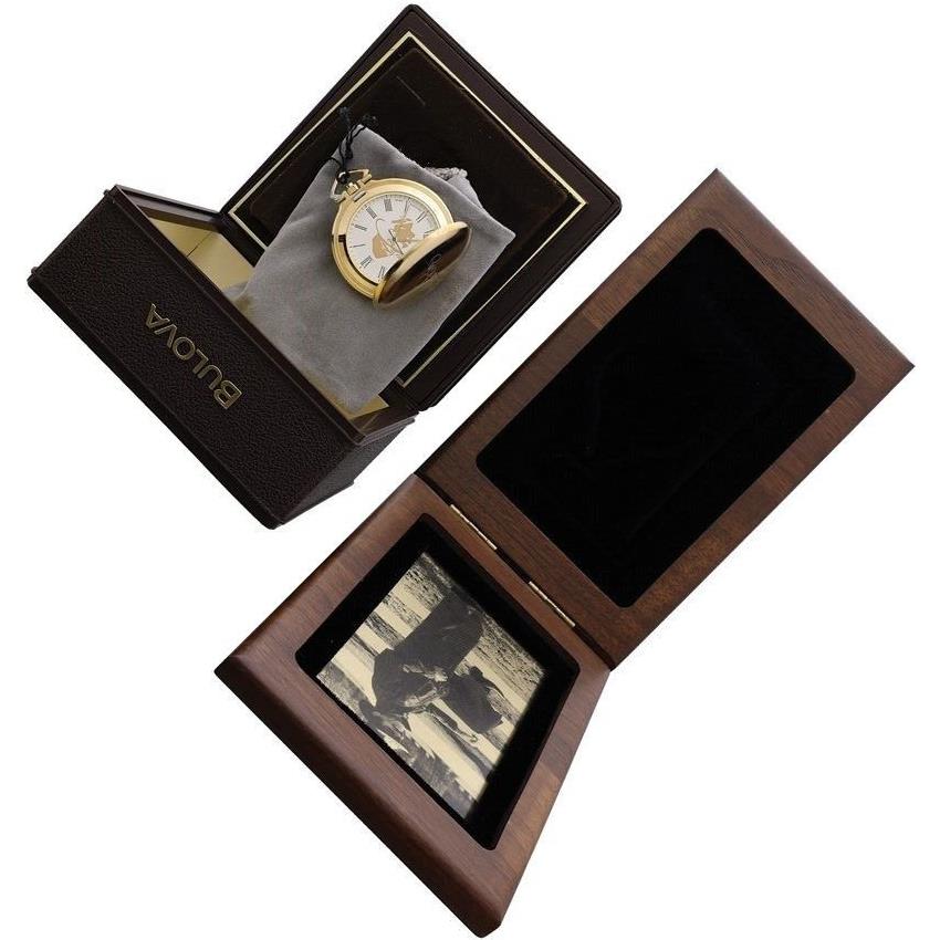 Collectible Richard Petty Bulova Pocket Watch Accutron Gift Box Display Case - Dial: White