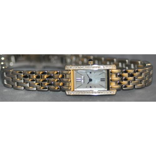 Citizen Ladies Silhouette Silver Mop Dial Diamond Accent Steel Watch EG2680-53D