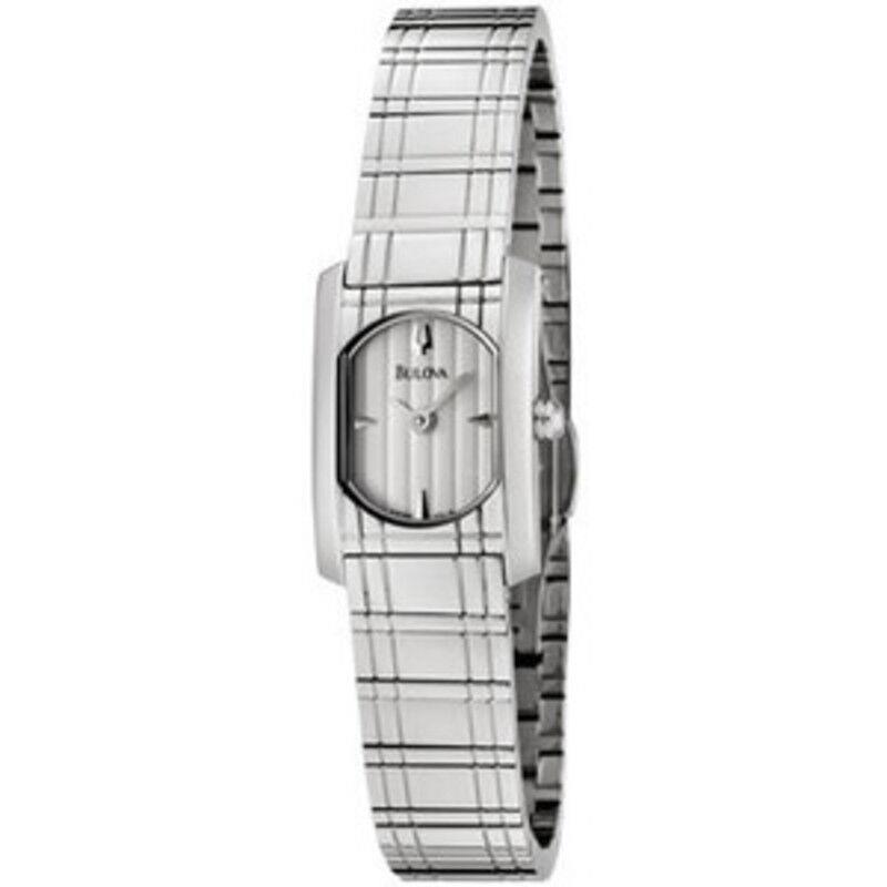 Bulova White Textured Dial Stainless Steel Women`s Watch 53L14