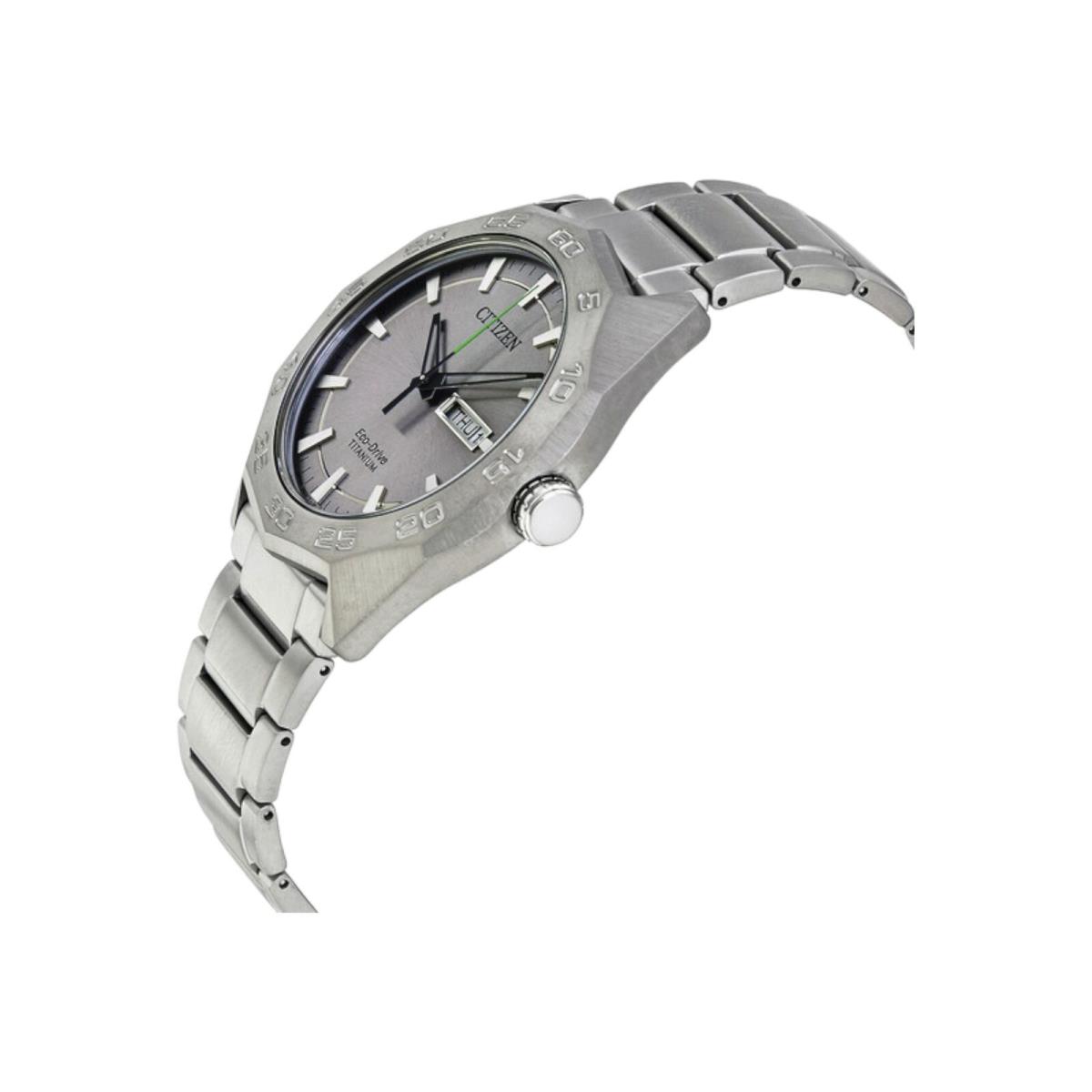 Citizen Eco-drive Brycen AW0060-54A Titanium Silver 10ATM 44mm Watch - Dial: Silver, Band: Silver, Bezel: Silver