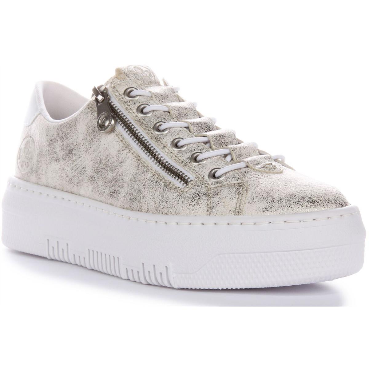 Rieker M1953-60 Women Sneaker White Bronze Size US 5 - 11 WHITE BRONZE