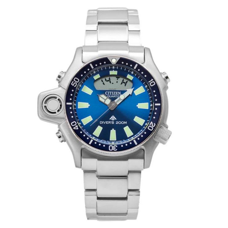 Citizen Promaster Aqualand Blue Dial Depth Sensor Alarm Diver Watch JP2000-67L