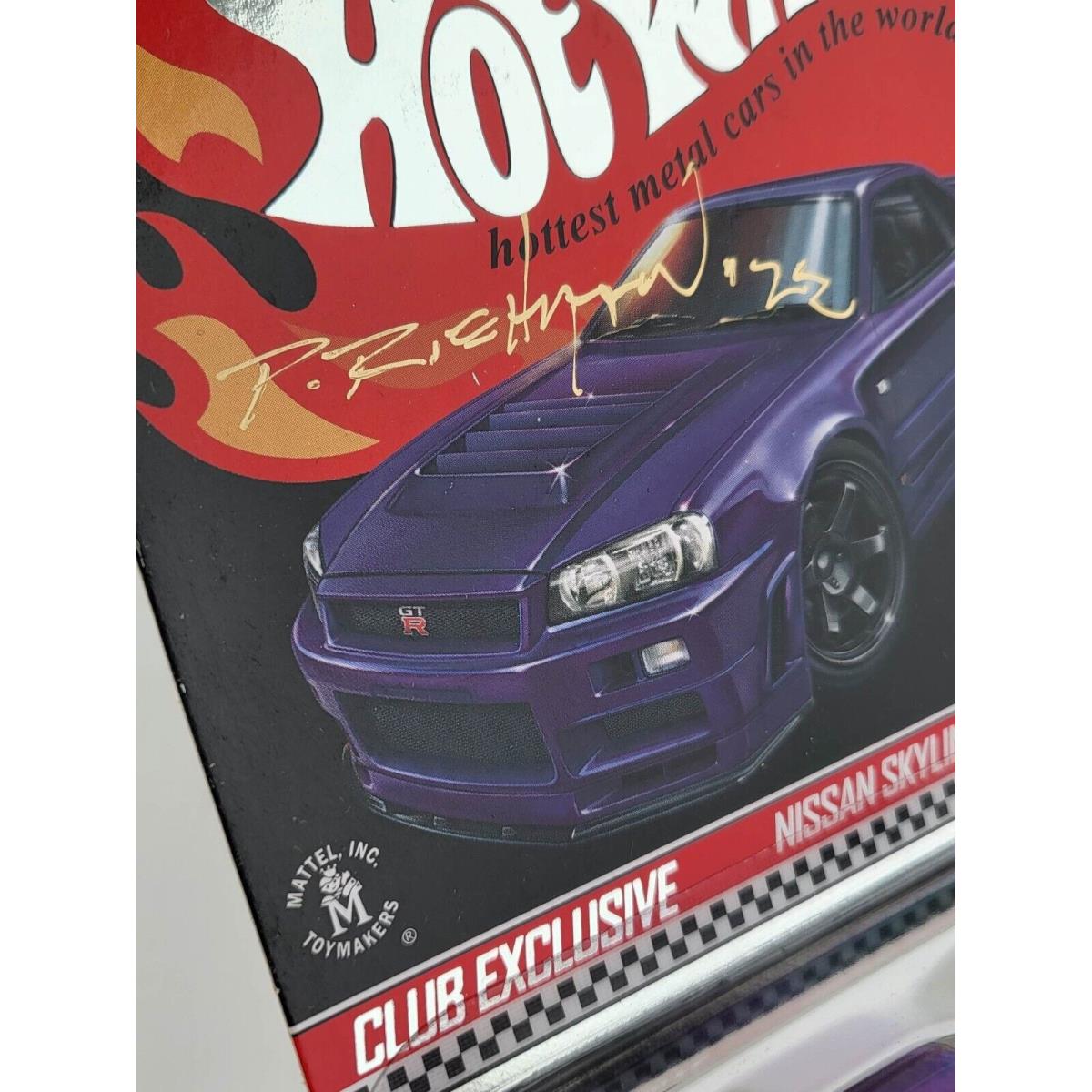 Hot Wheels Rlc Nissan Skyline Gt-r BNR34 Signed Phil Riehlman W+