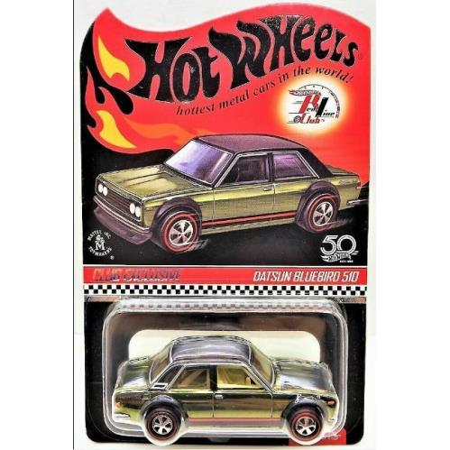 2018 Hot Wheels Rlc Membership Datsun Bluebird 510 00524 of 17500 with Patch