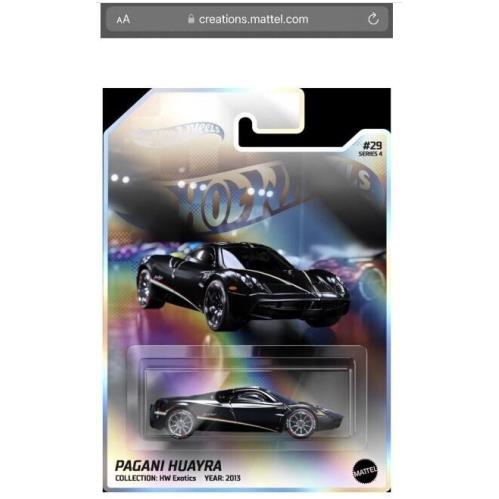 2023 Hot Wheels Rlc Exclusive Garage Series 4 Pagani Huayra Box