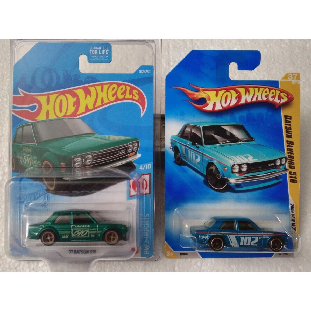 2 Hot Wheels 71 Datsun 510 Super Treasure Hunt and 2009 Models Rookie Car