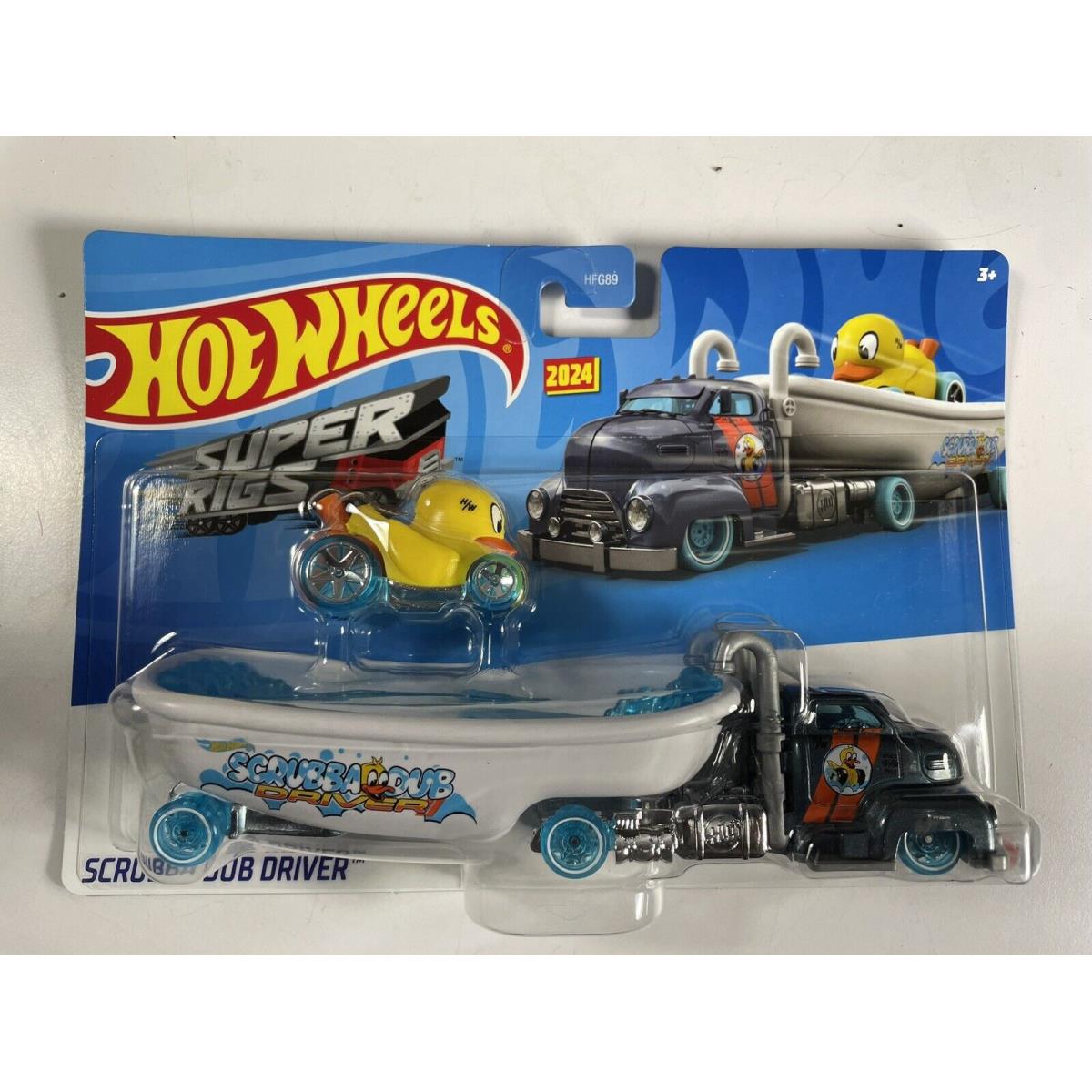 Hot Wheels Super Rigs Scrubba Dub Driver Turbolence Tug Set 2024