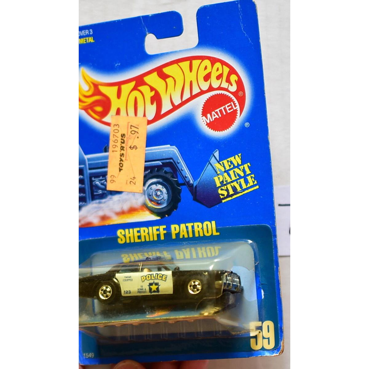 Hot Wheels 1989 Blue Card Sheriff Patrol 59 Blue IN Tampo W/ Tan Int 17 W+