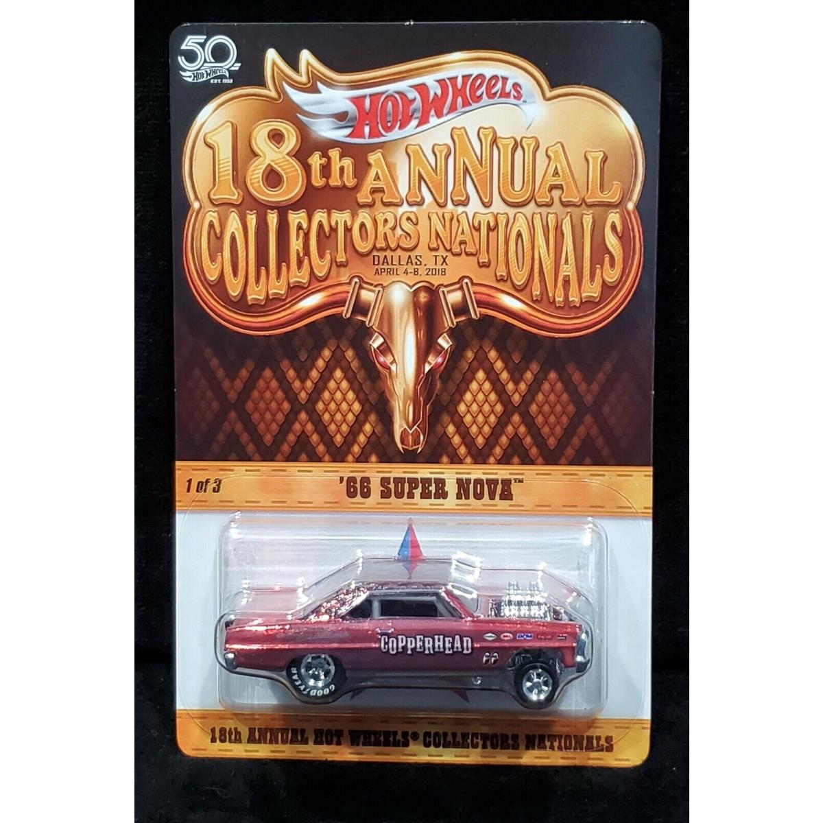 Hot Wheels 66 Chevy Super Nova Copperhead 2018 Nationals Convention Car /5000 RC