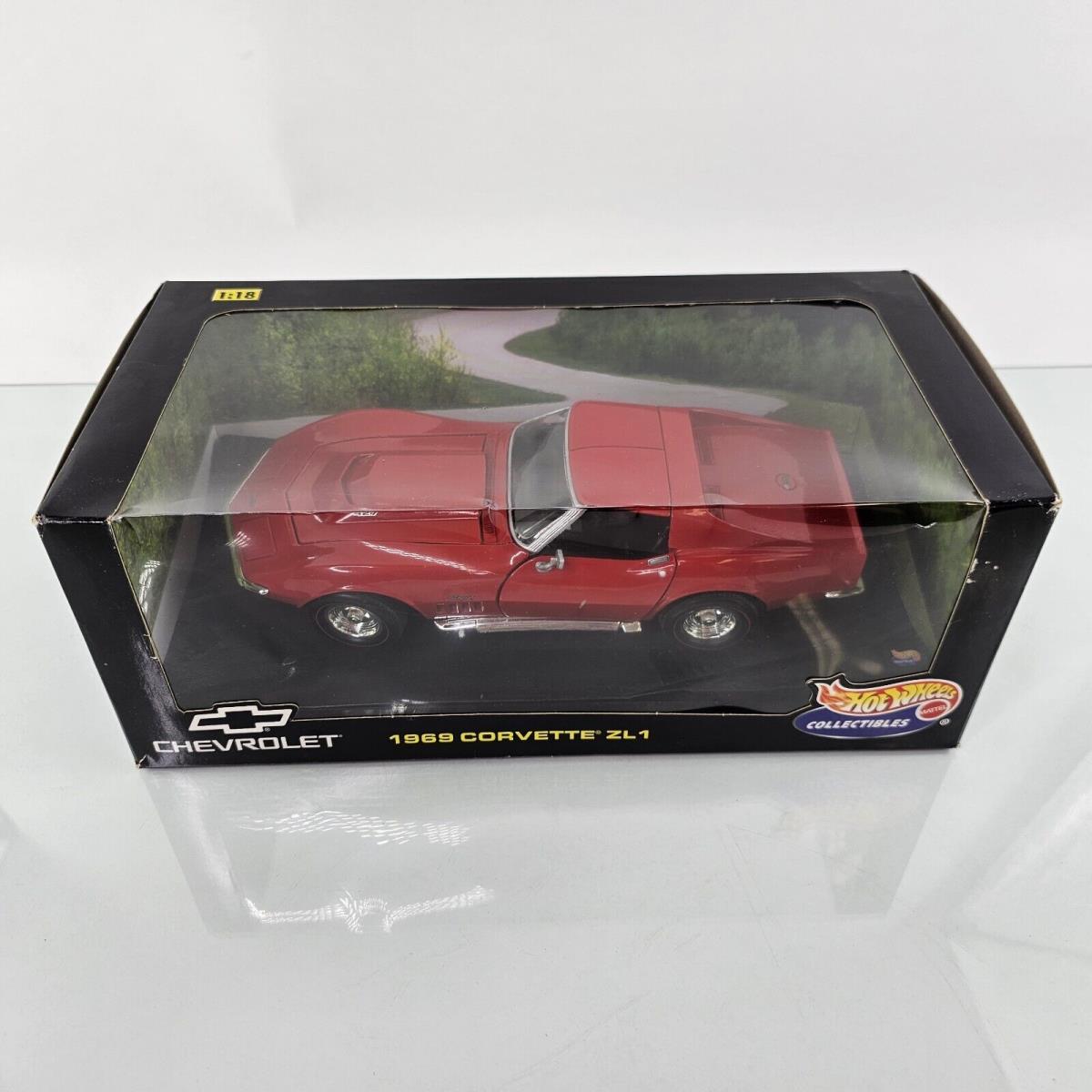 Hot Wheels Collectibles 1969 Chevrolet Corvette ZL-1 Red 1:18 Diecast Car