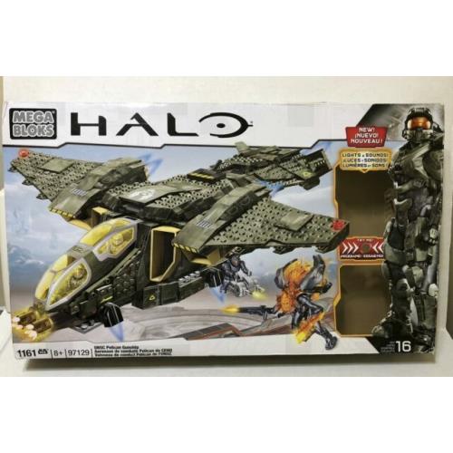 Mega Bloks Halo Unsc Pelican Gunship Lights Sound - 97129 Light Packaging Damage