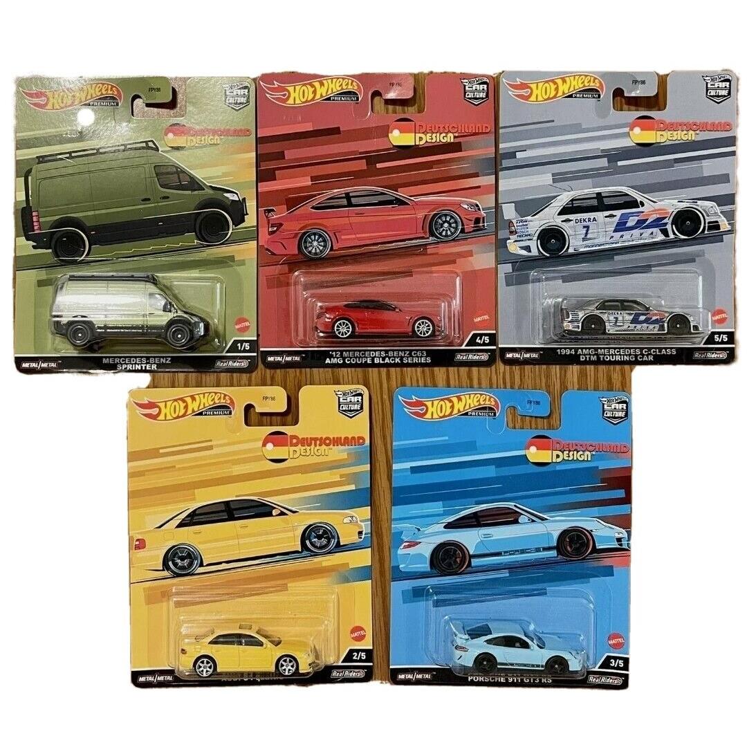 2022 Hot Wheels Premium Porsche Audi +more Deutschland Design Set 5 Car Culture
