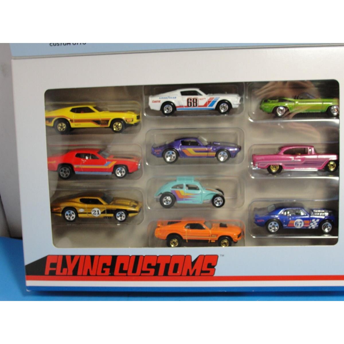 Hot Wheels Flying Customs 10 Car Gift Pack VW Beetle Ford Mustang