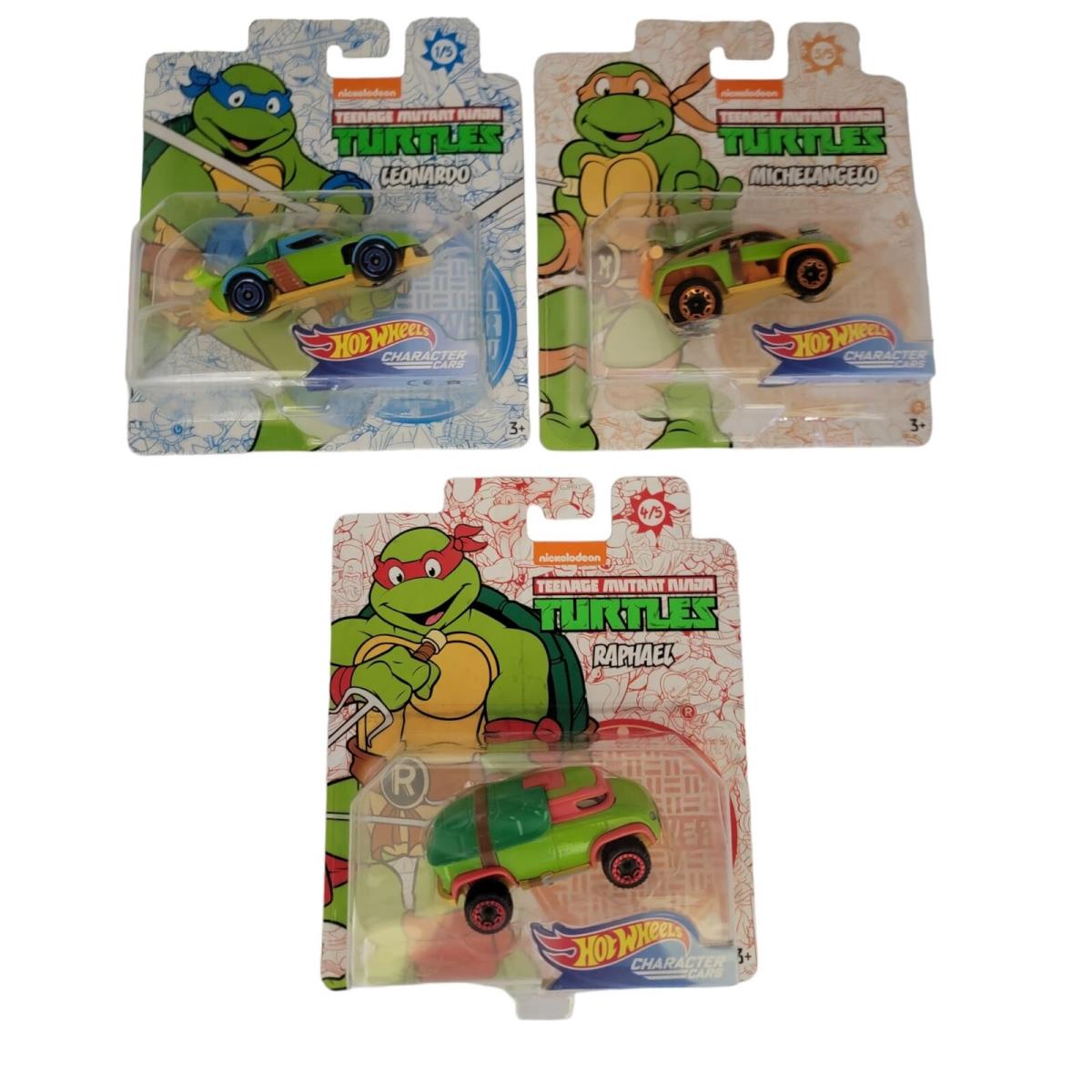 Character Cars Tmnt Teenage Mutant Turtles Set of 3 Diecast Vehicles Bundle