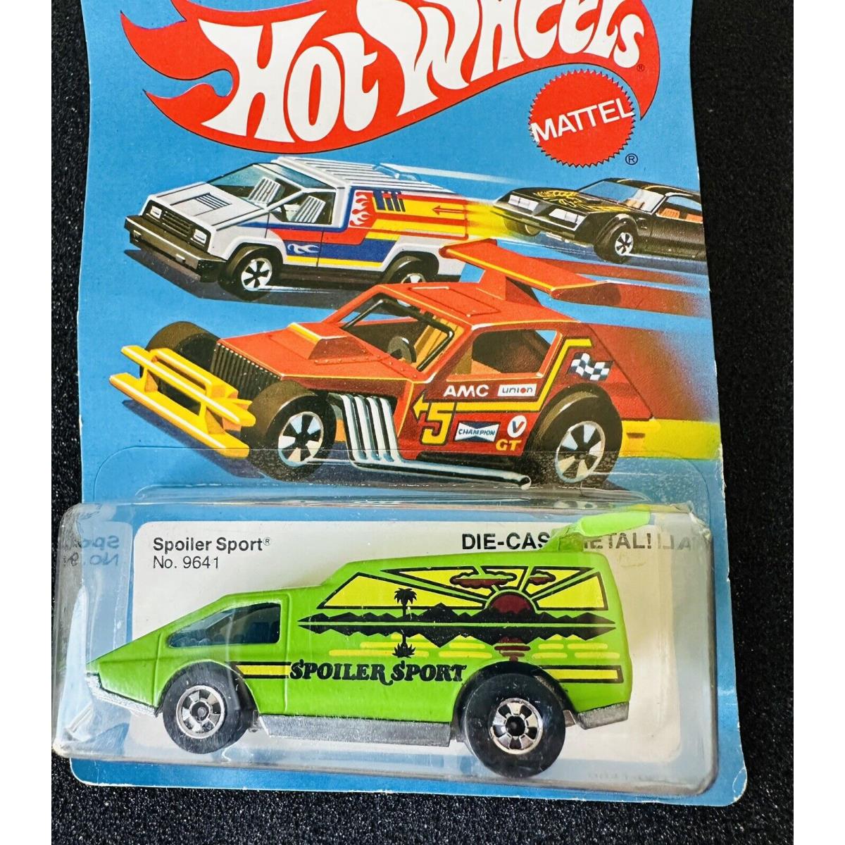 Hot Wheels Blackwall 1980 Spoiler Sport Open Back Window On Card Lime Green