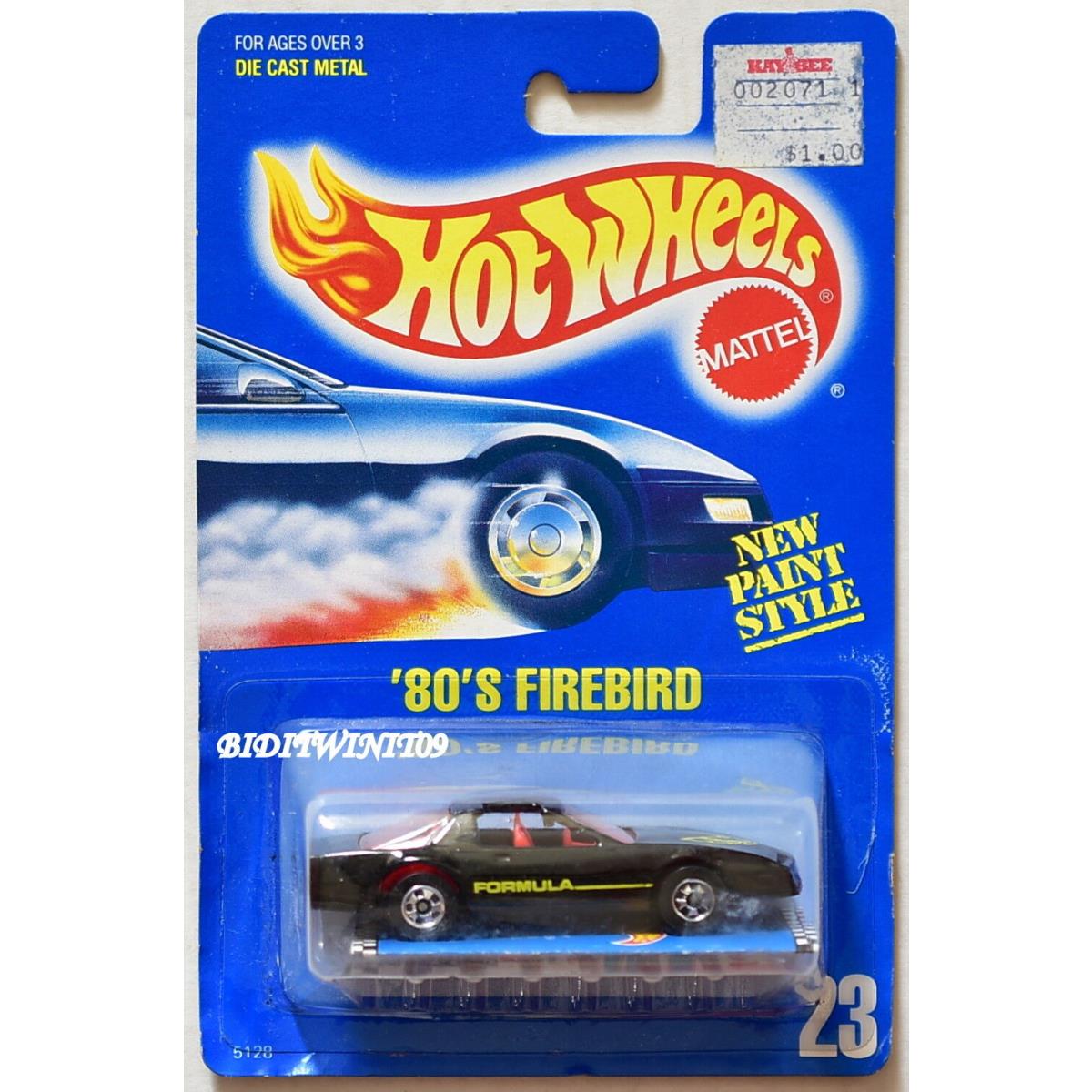 Hot Wheels 1989 Bluecard `80`s Firebird Formula 23 Black 03 W+