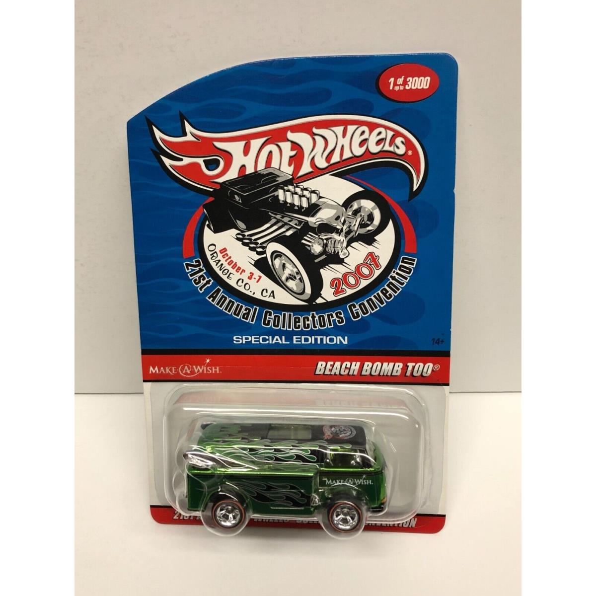 2007 Hot Wheels 21st Convention Green Beach Bomb Too 1 of 3000 Make A Wish
