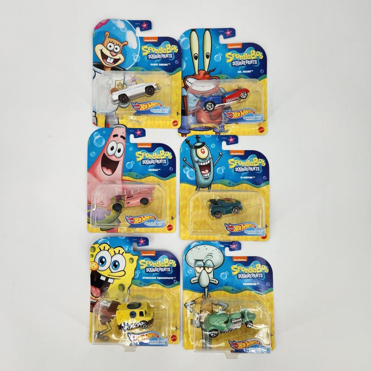 Hot Wheels 2020 Spongebob Squarepants 1:64 Scale Character Cars 6 Pack