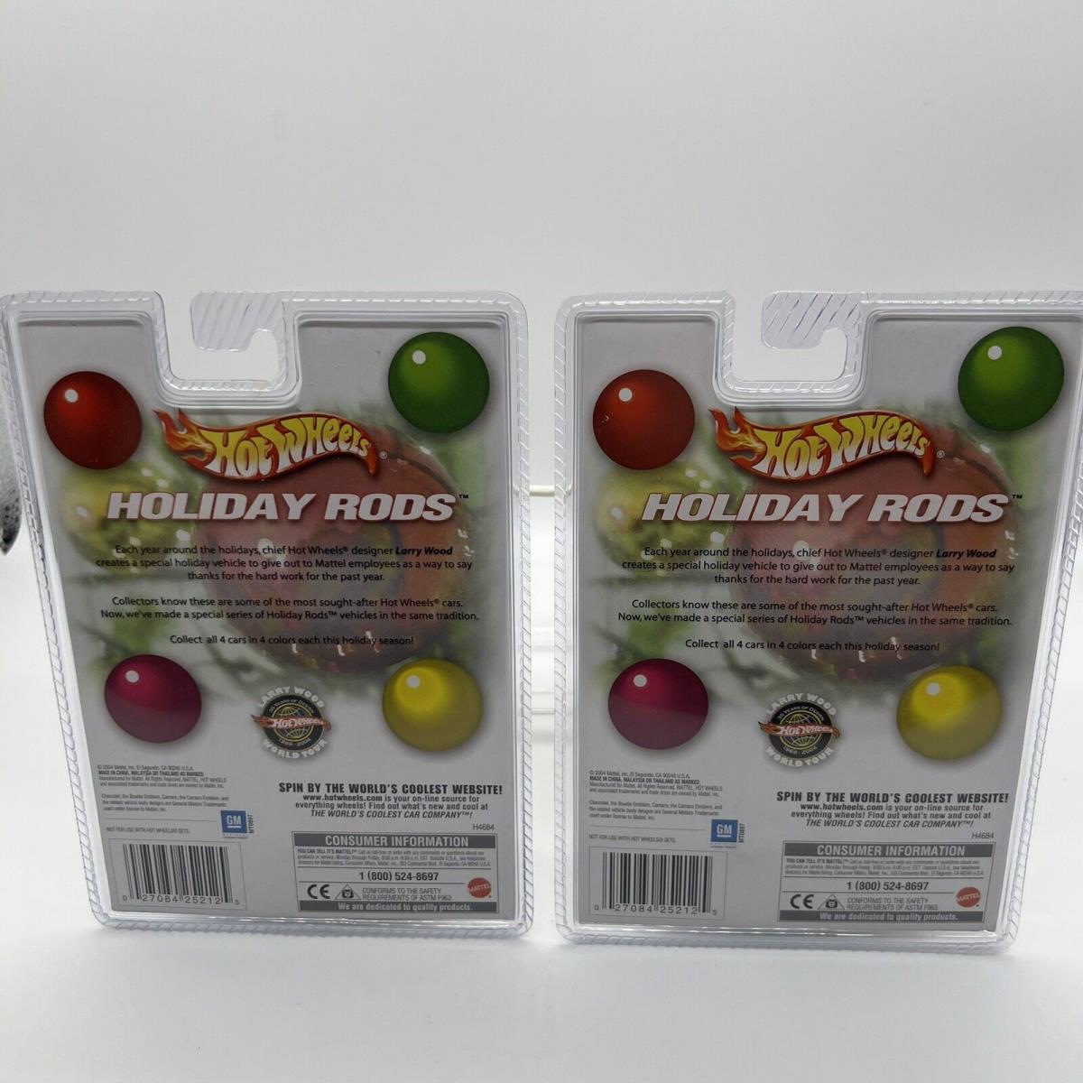 Holiday Rods Hot Wheels 1967 Camaros Two Colors. Larry Wood Mattel Sealed