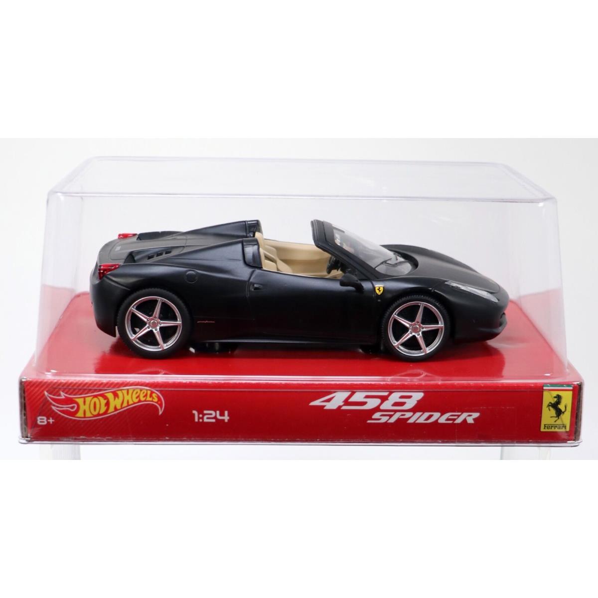 Hot Wheels Ferrari 458 Spider BLY65 Never Removed From Box 2014 Black 1:24