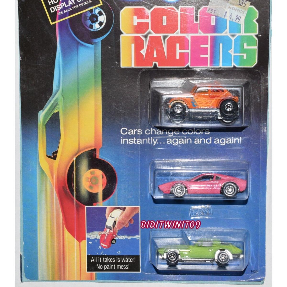 Hot Wheels 1987 Color Racers Baja Bug Ferrari 308 Corvette W+