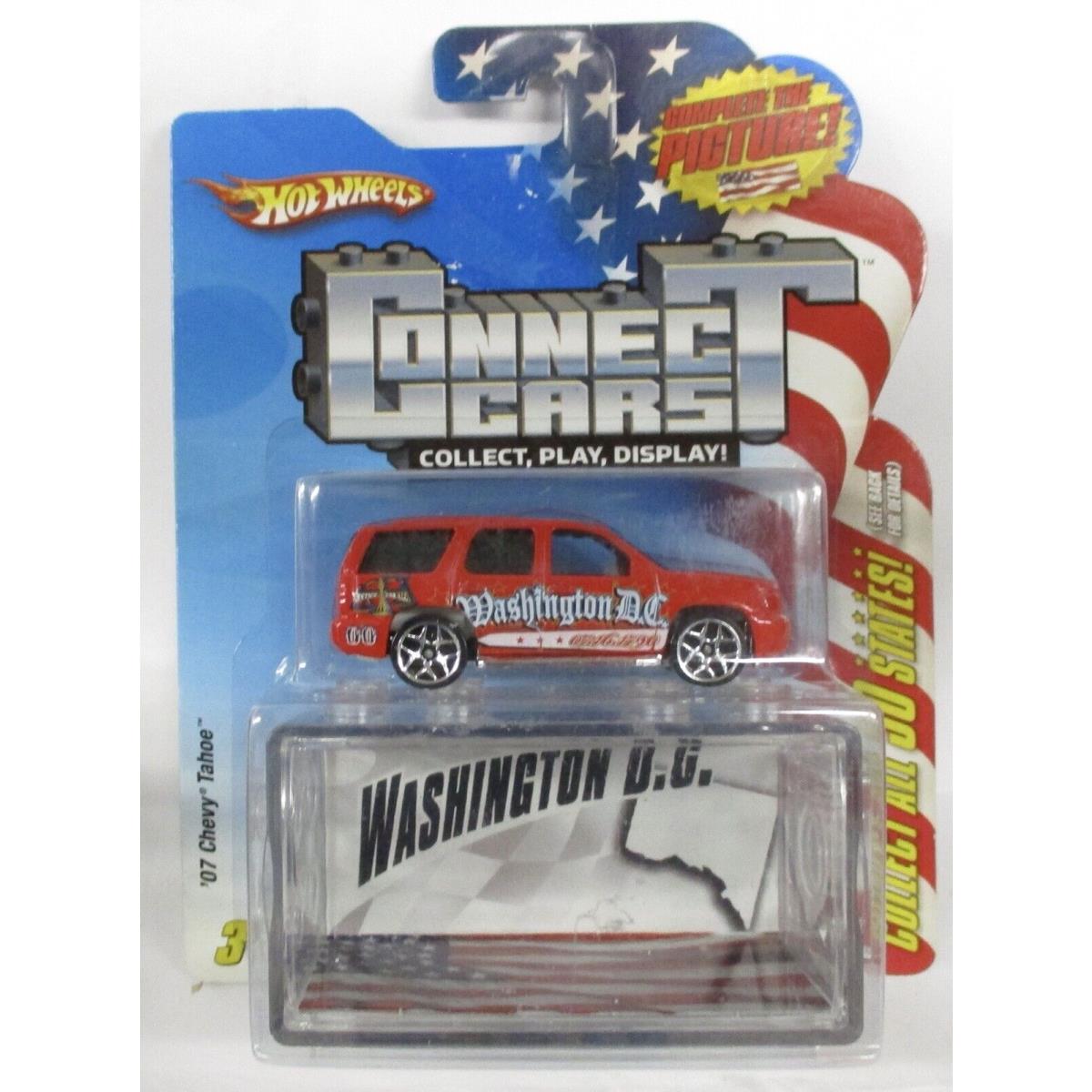 2008 Hot Wheels Connect Cars State OF Washington D.c. 2007 Chevy Tahoe Rare