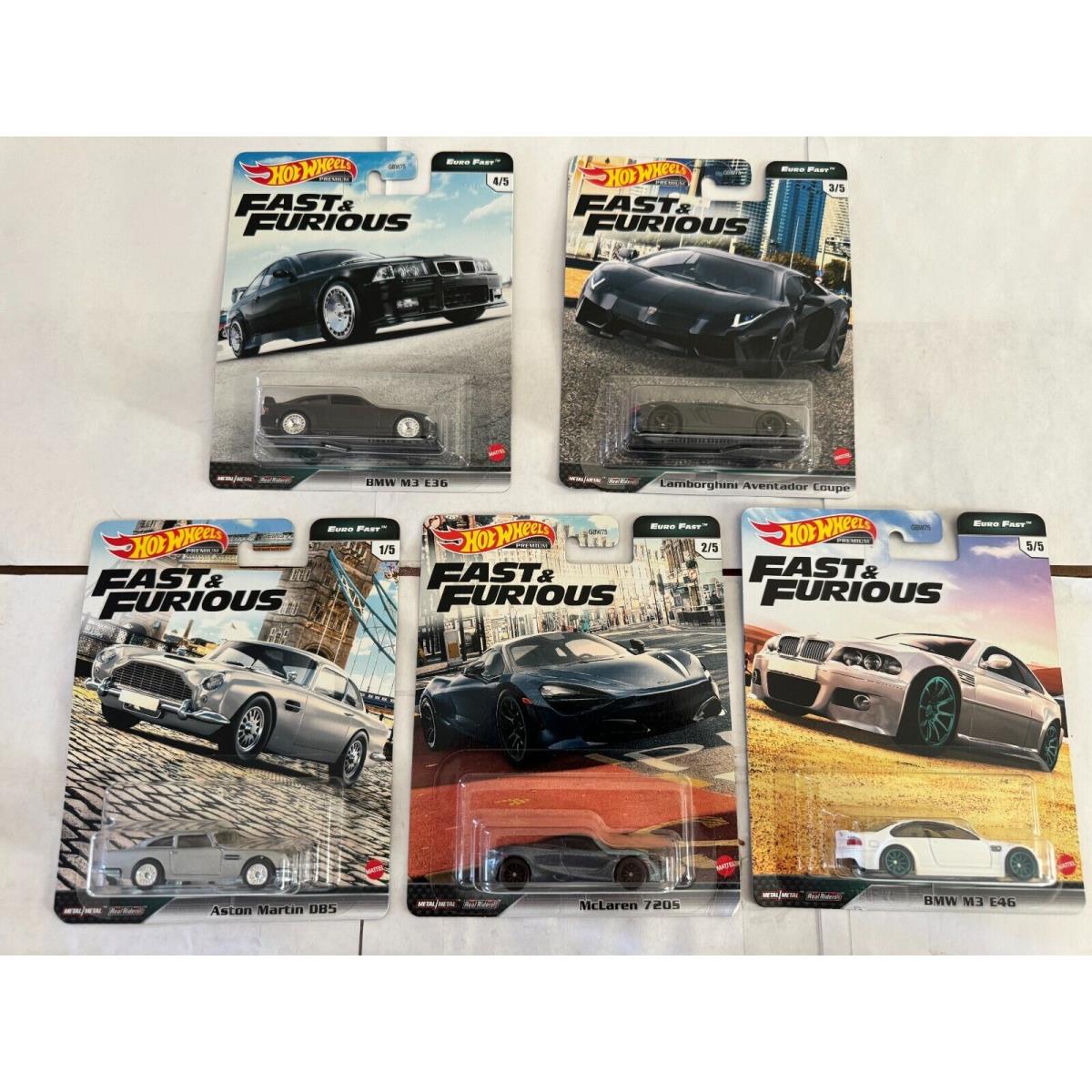 Hot Wheels Premium Fast Furious Euro Fast Complete Set of 5 N24