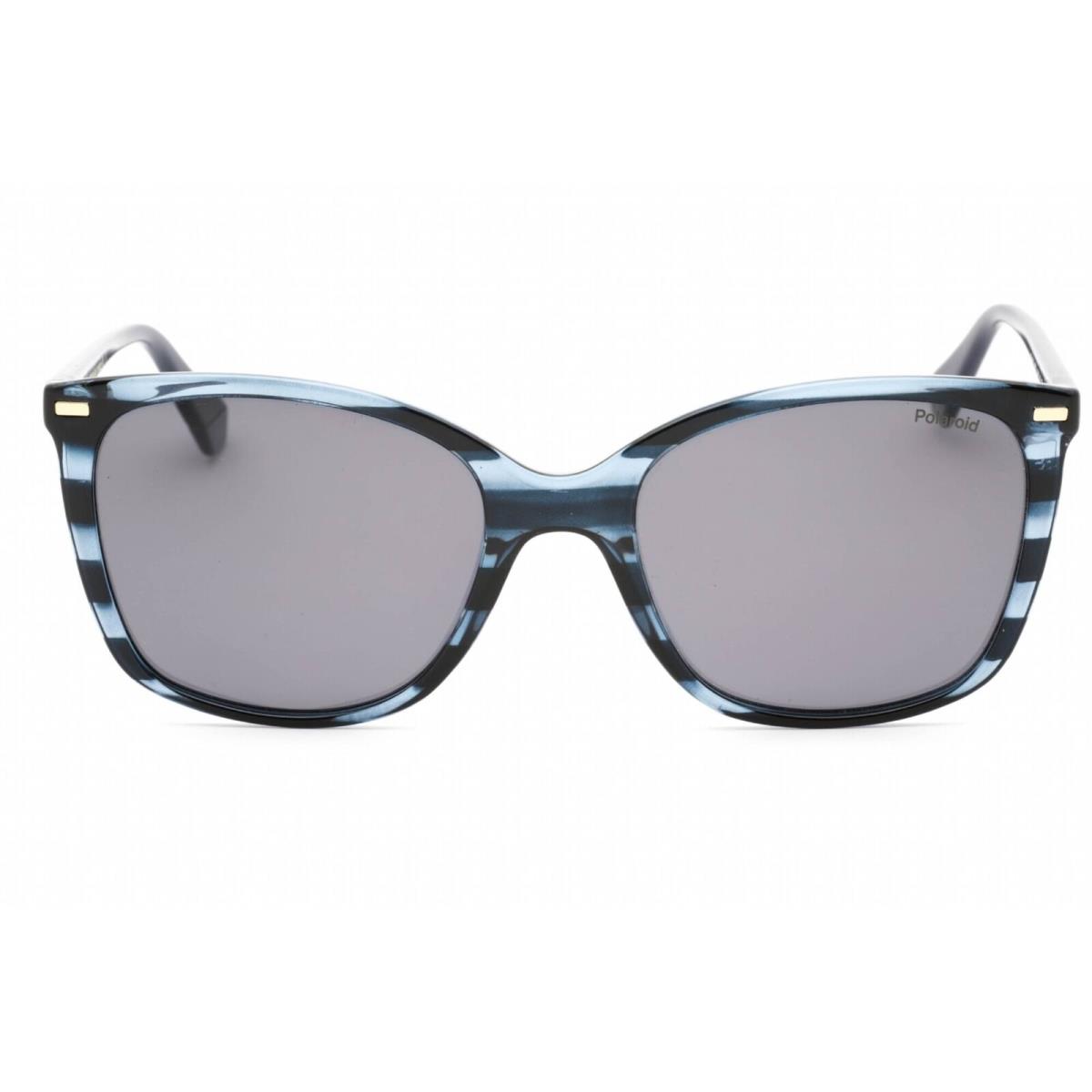 Polaroid Core Women`s Sunglasses Blue Havana Cat Eye Frame Pld 4108/S 0JBW C3