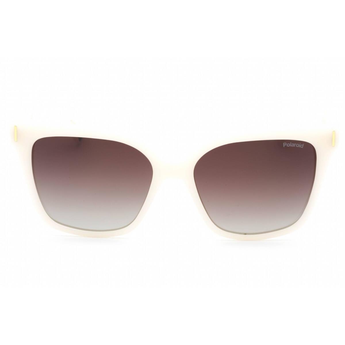Polaroid Core Women`s Sunglasses White Cat Eye Plastic Frame Pld 6192/S 0VK6 LA