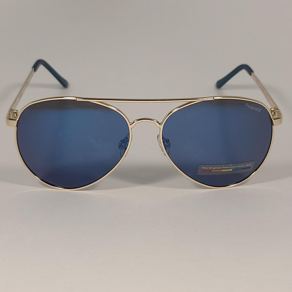 Polaroid Pol 01 Polarized Aviator Pilot Sunglasses Gold Tone Frame Blue Mirror