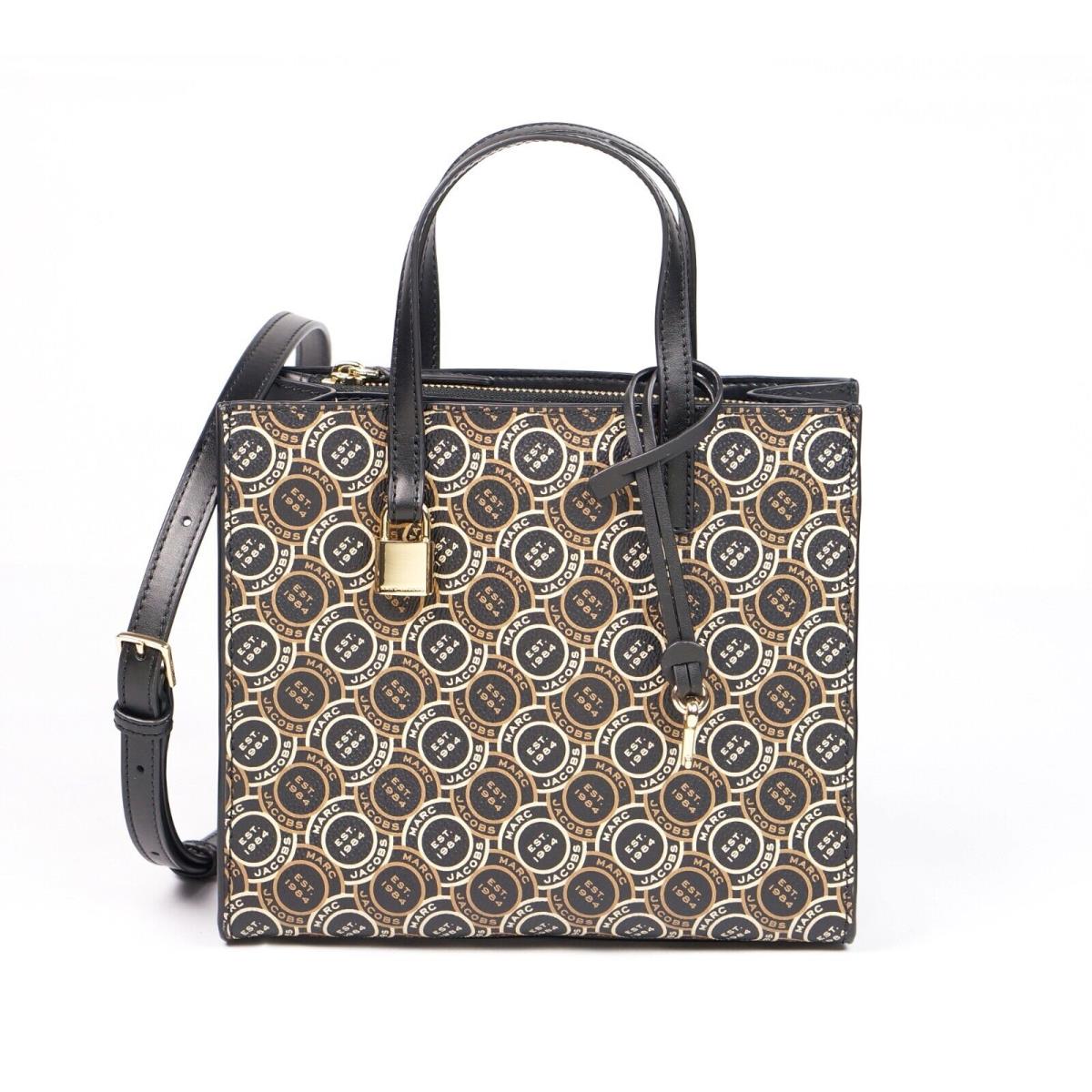 Marc Jacobs Monogram Logo Printed Mini Grind Signet Tote Purse Crossbody Bag